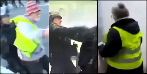 Fransız polisinden engelli ve yaşlılara şiddet!