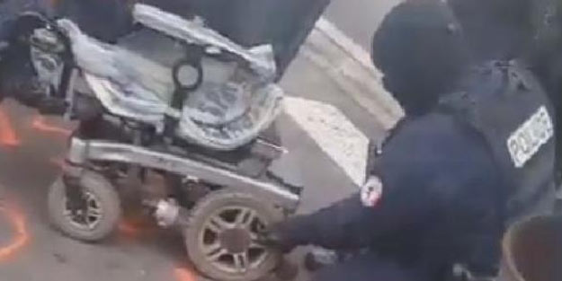 Fransız polisinden skandal hareket! Engelli göstericinin araç tekerini söndürdüler