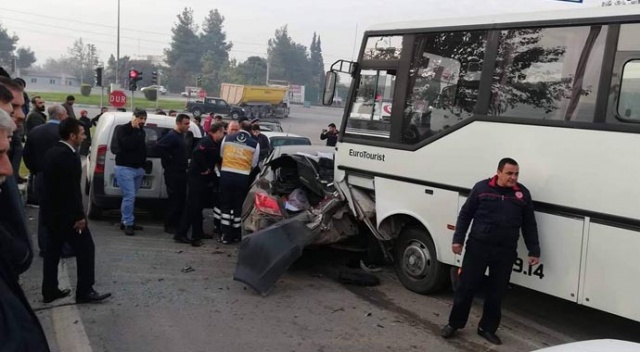 Freni boşalan minibüs 10 araca çarptı
