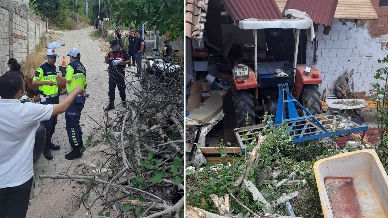 Freni patlayan traktör köyü savaş alanına çevirdi! Önce insana sonra ineğe çarptı, evi yıkıp durabildi: 1 ölü