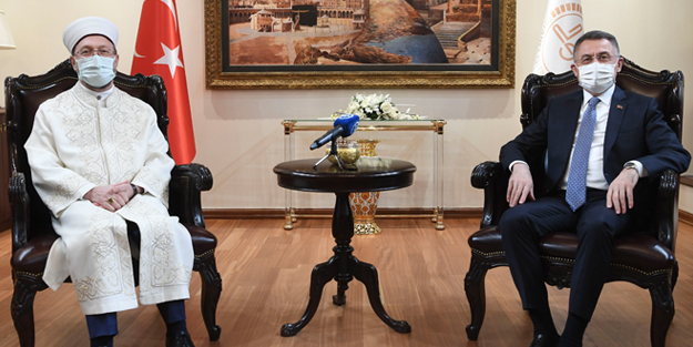 Fuat Oktay'dan Ali Erbaş'a 'geçmiş olsun' ziyareti