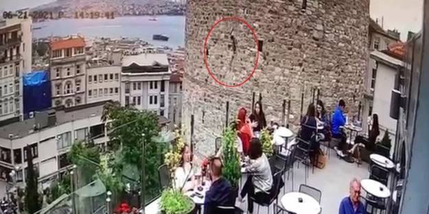 Galata Kulesi'nde intihar girişimi anbean kaydedildi!