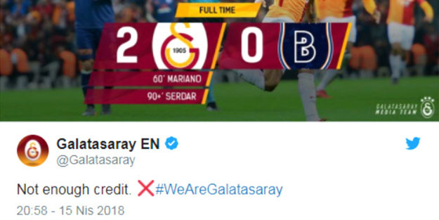 Galatasaray'dan Başakşehir'e yetersiz bakiye göndermesi!