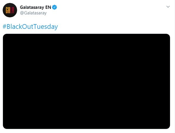 Galatasaray’dan ’BlackoutTuesday’ paylaşımı 