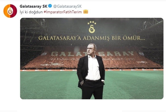 Galatasaray’dan Fatih Terim’e doğum günü kutlaması 