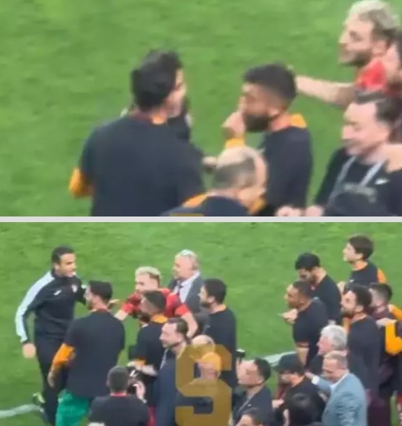 Galatasaraylı oyuncudan şok hareket! Hakemle şampiyonluğu kutladı