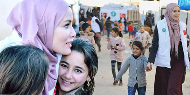 Gamze Özçelik'i Türk bayraklarıyla karşıladılar
