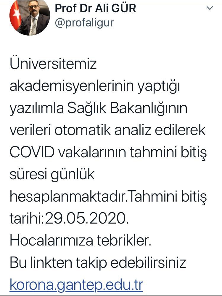 GAÜN’den bitiş tahmini 