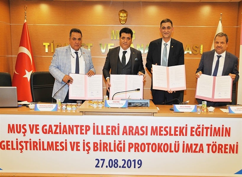 Gaziantep ve Muş illeri Arasında mesleki eğitimin geliştirilmesi ve işbirliği protokolü 