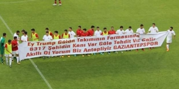 Gaziantepspor maçında Donald Trump'a tepki
