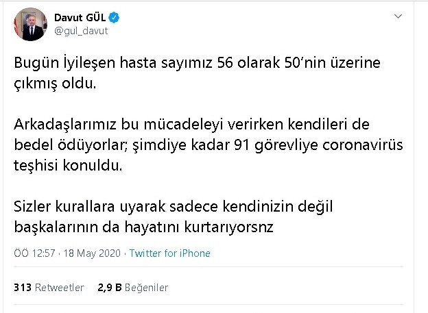 Gaziantep’te 91 görevliye korona virüs bulaştı 