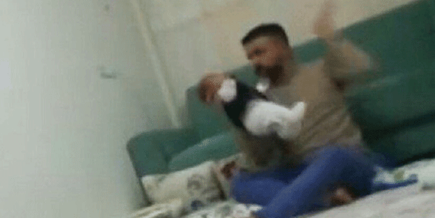 Bebeğini darbeden cani babaya şok!