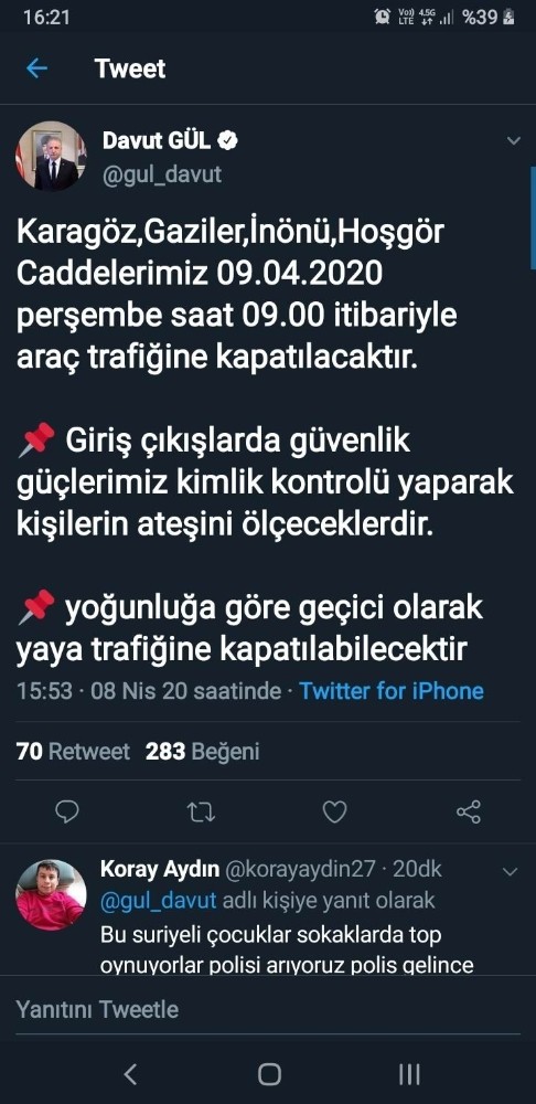 Gaziantep’te caddelere korona darbesi 