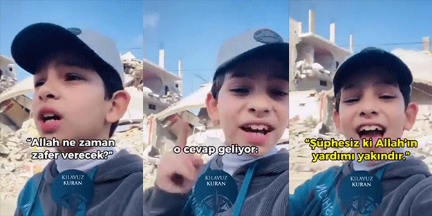Gazze’de Müslümanlar diri diri yakılırken Allah’ın yardımı ne zaman gelecek? Kimsenin cevap bulamadığı soruyu Gazze’li çocuk böyle cevapladı