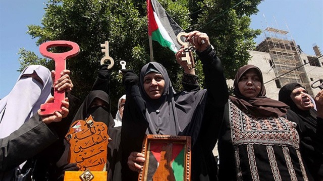 Gazze'de Nekbe yürüyüşü düzenlendi