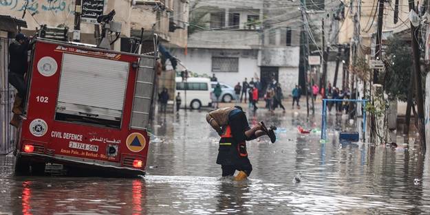 Gazze'de şiddetli yağış