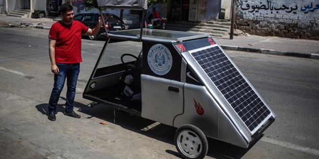 Gazze'nin ilk güneş enerjili aracı