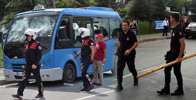 Gebze-Harem minibüs hattındaki minibüsçüler birbirine girdi