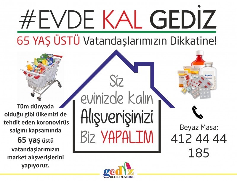 Gediz Belediyesi’nden yaşlı vatandaşlara alışveriş hizmeti 