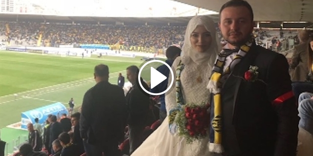 Gelini düğünden önce maça götürdü
