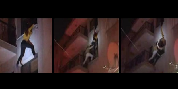 Genç kadının üçüncü kattan zemine çakılması böyle görüntülendi