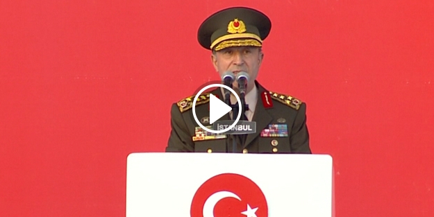 Hulusi Akar'ın konuşmasını kesen slogan