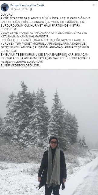 Giresun’da CHP’li Canik sosyal medya üzerinden istifa ettiğini duyurdu 