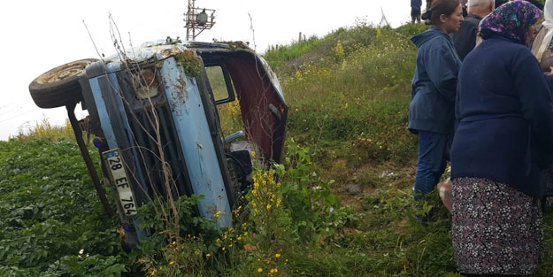 Giresun'da minibüs şarampole uçtu: 7 yaralı