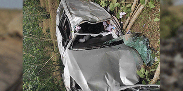 Giresun'da otomobilin devrildiği kazada 1 kişi öldü, 3 kişi yaralandı
