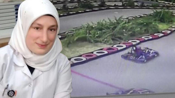 Go-kart aracına şalı dolanan genç hemşire ölümden döndü