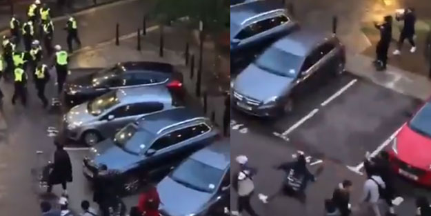 Göçmen mahallesine giren İngiliz polisler kaçtı