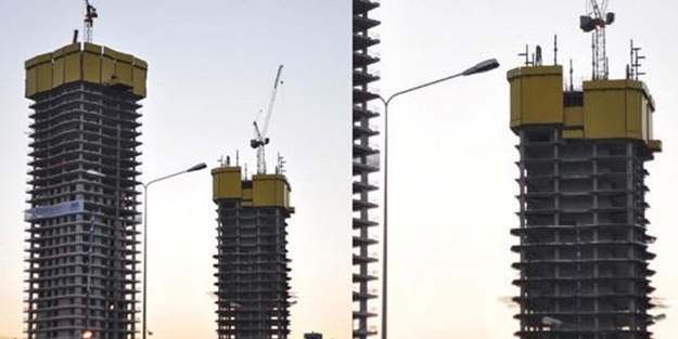 Gökdelen inşaatında feci olay