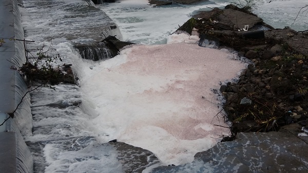 Görenler şaşkına döndü! Dere bembeyaz akmaya başladı