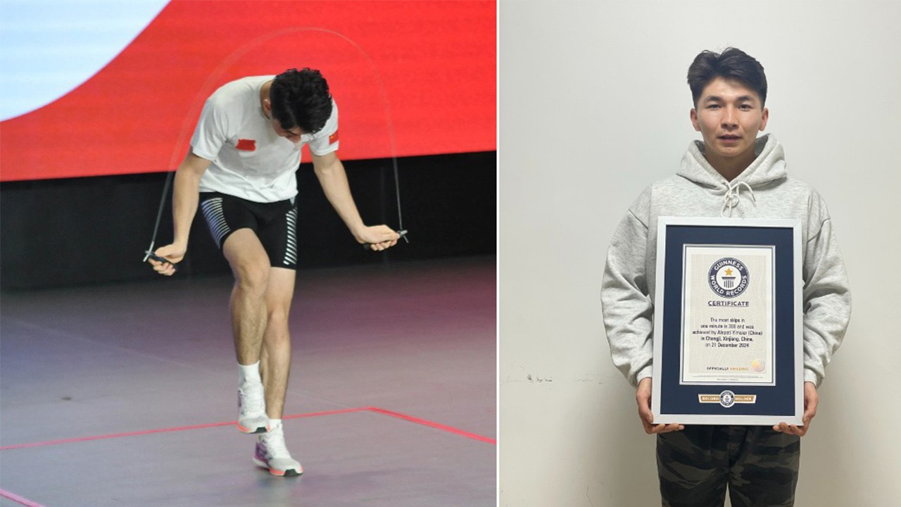 Guinness Rekorlar Kitabı’na girdi! Bir dakikada bakın kaç kere ip atladı