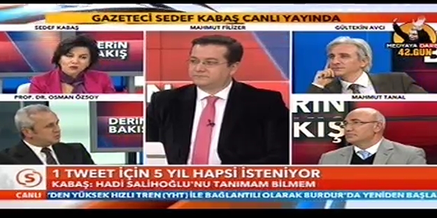 Gülenci profesör canlı yayında kadın konuğa sulandı/VİDEO