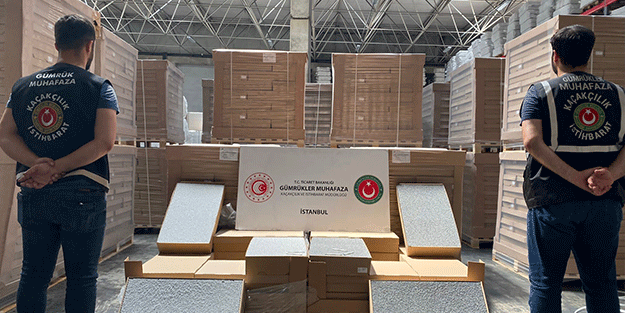 Gümrük Muhafaza ekipleri 19 milyon 100 bin adet filtre çubuk ele geçirdi