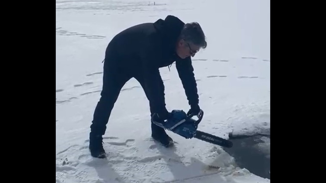 Gümüşhane’de Eskimo usulü balık avı