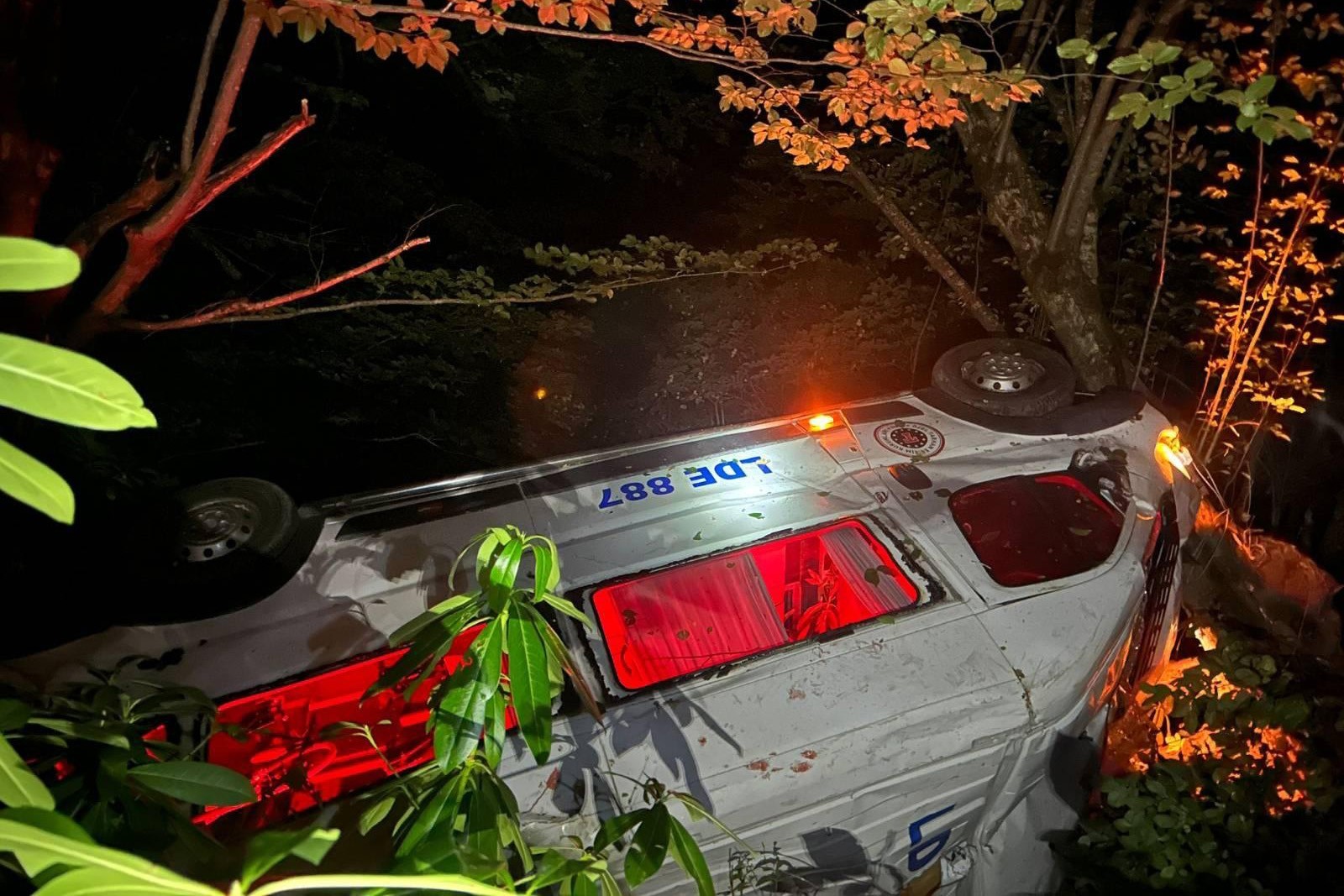 Gümüşhane'de minibüs uçuruma yuvarlandı