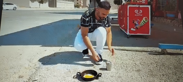 Güneşte kızan yağda yumurta böyle pişti