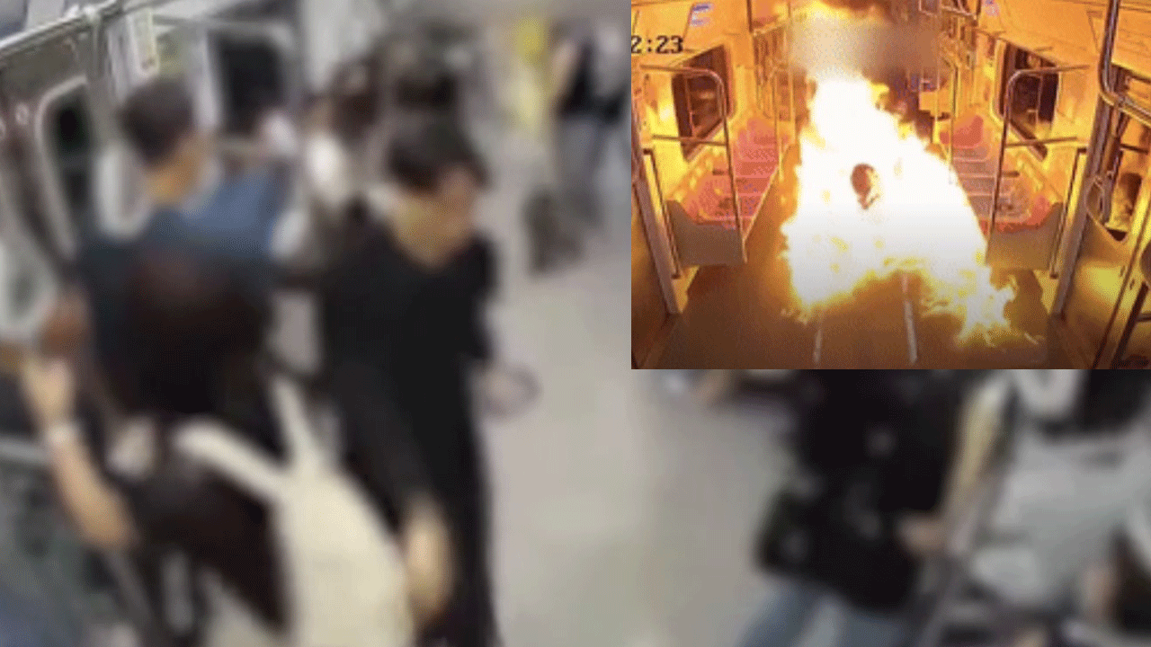 Güney Kore'de dehşet anları: İçinde yolcular varken metroyu kundakladı!