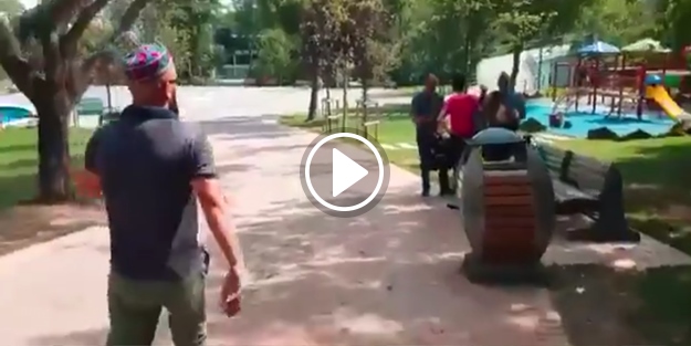 Maçka provokatörü Alman TV'si ile görüşürken...
