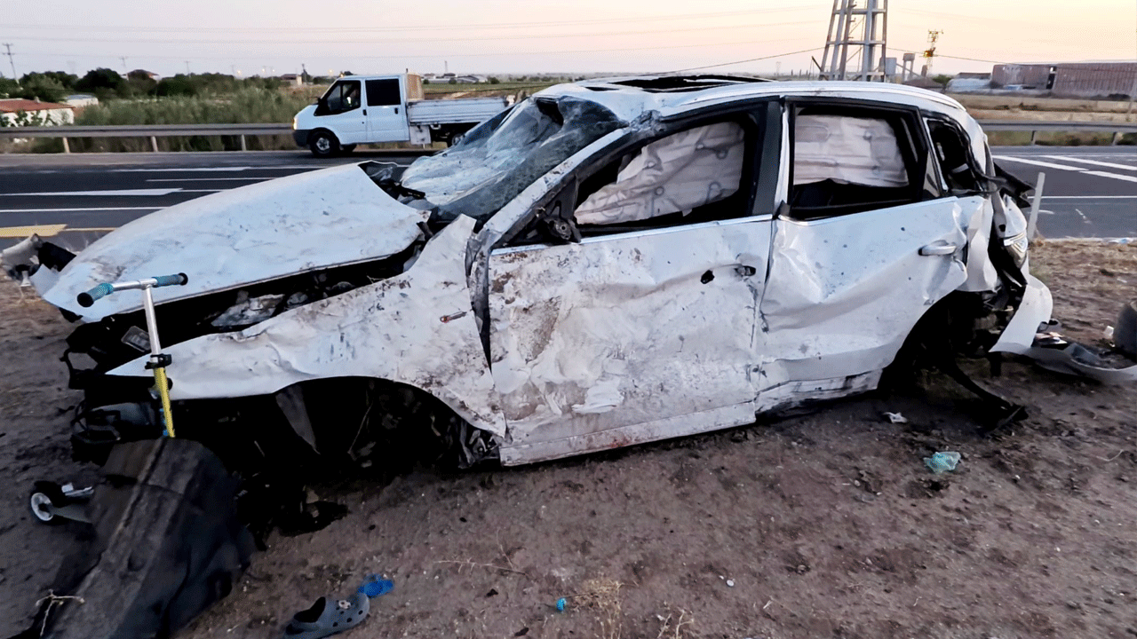 Gurbetçi ailenin otomobili takla ata ata 60 metre sürüklendi: 1 ölü, 4 ağır yaralı