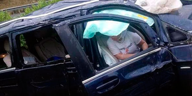 Gurbetçi ailenin otomobili takla attı: 5 yaralı