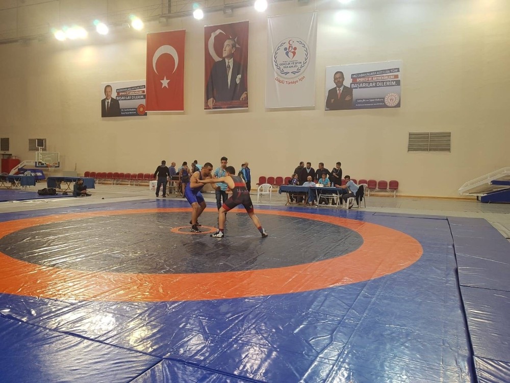 Güreşçiler Türkiye Şampiyonası için mindere çıktı 