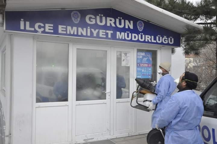 Gürün ilçesinde dezenfekte çalışmaları 