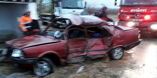 Güvenlikçiler işe giderken kaza yaptı: 1 ölü, 1 yaralı