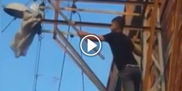 Güvercini kurtarabilmek için canını hiçe saydı