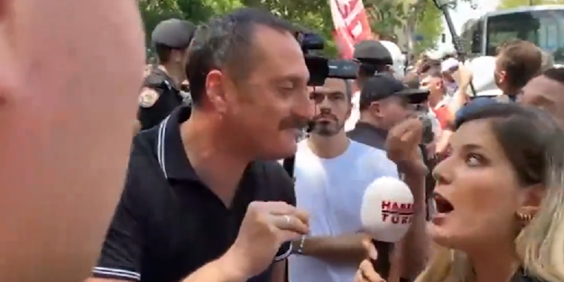 Habertürk muhabirinden beyaz önlüklü zorbaların eyleminde seviyesiz üslup!