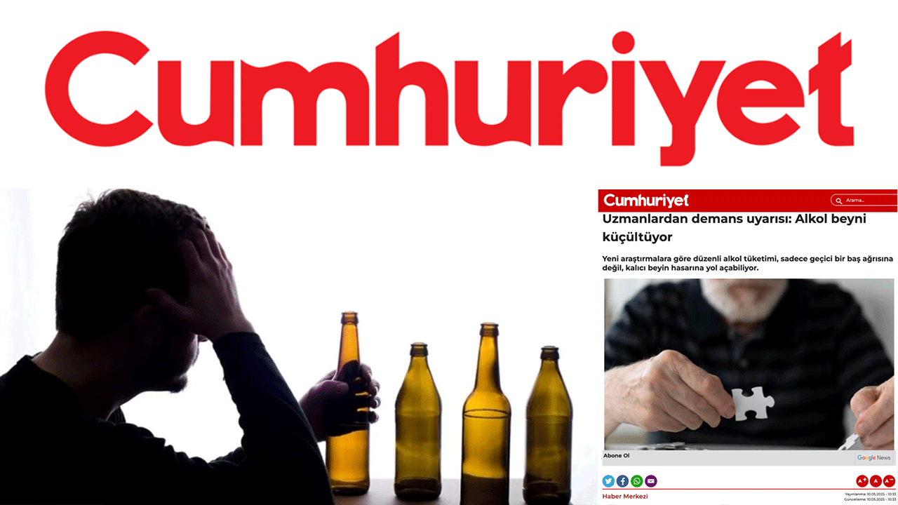 Hah şunu anlayaydınız! Beyni küçültüyor... Cumhuriyet'ten şaşırtan alkol haberi