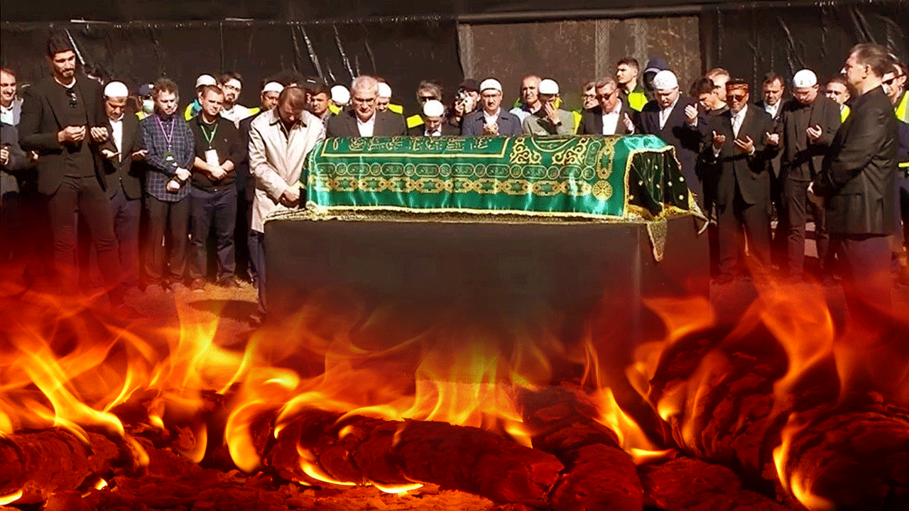 Hainin ayinine utançla katıldılar! Yüzlerini saklamak için yarışa girdiler